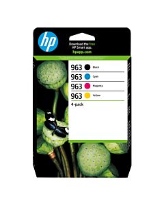 HP 963 4-pack Black/Cyan/Magenta/Yellow Original Ink Cartridges 6ZC70AE