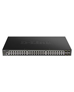 D-Link DGS-1250-52XMP 52 Port Gigabit Smart Managed Switch with 10G Uplinks & Power over Ethernet (PoE) Black