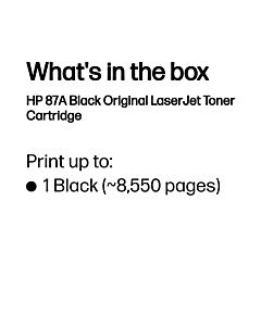 HP 87A Black Original LaserJet Toner Cartridge CF287A