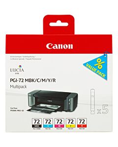 Canon PGI-72 MBK/C/M/Y/R 5 Ink Cartridge Multipack 6402B009