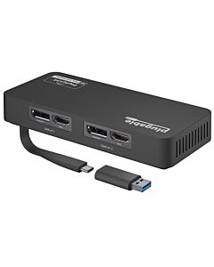 Plugable Technologies 4K DisplayPort and HDMI Dual Monitor Adapter for USB 3.0 and USB-C, Compatible with Windows