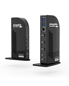 Plugable Technologies 13-in-1 USB-C Triple Monitor Docking Station with 100W Charging, Compatible with Windows, Mac, and Chrome with Thunderbolt 3 / 4 or USB-C (3x HDMI, 1x USB-C, 4x USB, Ethernet, SD Card Reader)