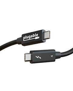 Plugable Technologies Thunderbolt 4 Cable Thunderbolt Certified 6.6ft USB4 Cable with 100W Charging, Single 8K or Dual 4K Displays, 40Gbps Data Transfer, Compatible with Thunderbolt, USB4, USB-C - Driverless