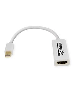 Plugable Technologies Mini DisplayPort (Thunderbolt 2) to HDMI Adapter - Driverless (Supports Mac, Windows, Linux, and 4K Displays up to 3840x2160@30Hz, Passive)