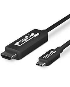 Plugable Technologies USB C to HDMI Cable 6ft / 1.8m, HDMI 2.0, USB4 / Thunderbolt Adapter for 4K Monitor up to 4K 60Hz (USBC-HDMI-CABLE) for iPhone 15, iPad Pro, Macbook Pro, Dell XPS, Surface Laptop - Driverless