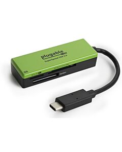 Plugable Technologies USB C SD Card Reader - Driverless USB C Card Reader for SD, Micro SD, MMC, or MS Cards (Compatible with Thunderbolt and USB-C MacBook Pro, 2018 MacBook Air, 12 Inch Retina MacBook)