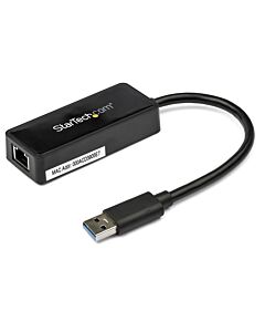 StarTech.com USB 3.0 to Gigabit Ethernet Adapter NIC w/ USB Port - Black