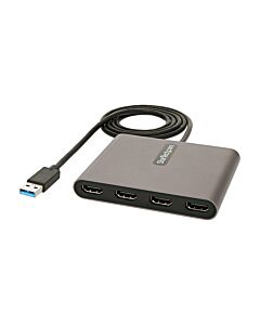 StarTech.com USB 3.0 to Quad HDMI Adapter, USB to 4x HDMI Monitor Converter for Windows (no support for macOS/CheOS/Linux) - TAA USB32HD4