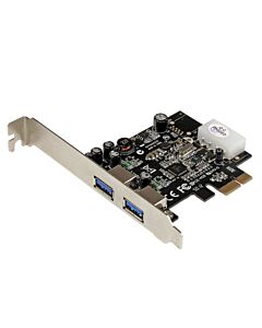 StarTech.com 2 Port PCI Express (PCIe) SuperSpeed USB 3.0 Card Adapter with UASP - LP4 Power PEXUSB3S25