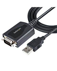 StarTech.com 3ft (1m) USB to Serial Cable with COM Port Retention, DB9 Male RS232 to USB Converter, USB to Serial Adapter for PLC/Printer/Scanner, Prolific Chipset, Windows/Mac