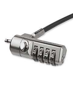 StarTech.com 6.5ft (2m) Laptop Cable Lock - 4 Digit Combination Laptop/Desktop Security Cable Lock for K-Slot Devices/Computers/Monitors - Portable Anti-Theft Vinyl Coated Steel Cable Lock