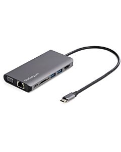 StarTech.com USB C Multiport Adapter - USB-C Mini Travel Dock w/ 4K HDMI or 1080p VGA - 3x USB 3.0 Hub, SD, GbE, Audio, 100W PD Pass-Through - Portable Docking Station for Laptop/Tablet DKT30CHVAUSP