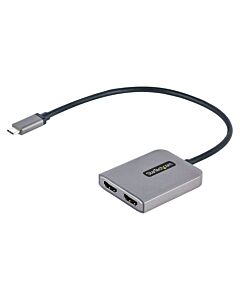 StarTech.com USB-C to Dual HDMI MST HUB - Dual HDMI 4K 60Hz - USB Type C Multi Monitor Adapter for Laptop w/ 1ft/30cm cable - DP 1.4 Multi-Stream Transport Hub - USB-C to HDMI Splitter