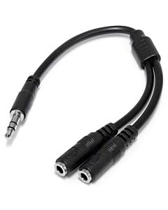 StarTech.com Slim Stereo Splitter Cable - 3.5mm Male to 2x 3.5mm Female