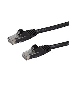 StarTech.com 1.5m CAT6 Ethernet Cable - Black CAT 6 Gigabit Ethernet Wire -650MHz 100W PoE RJ45 UTP Network/Patch Cord Snagless w/Strain Relief Fluke Tested/Wiring is UL Certified/TIA