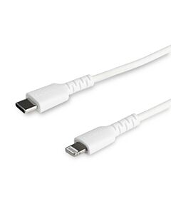 StarTech.com 3 foot (1m) Durable White USB-C to Lightning Cable - Heavy Duty Rugged Aramid Fiber USB Type C to Lightning Charger/Sync Power Cord - Apple MFi Certified iPad/iPhone 12