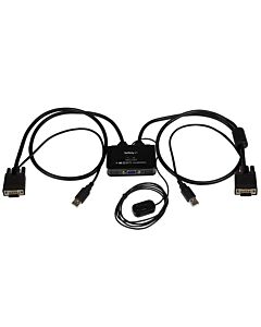 StarTech.com 2 Port USB VGA Cable KVM Switch - USB Powered with Remote Switch