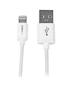StarTech.com 1 m (3 ft.) USB to Lightning Cable - iPhone / iPad / iPod Charger Cable - High Speed Charging Lightning to USB Cable - Apple MFi  - White USBLT1MW