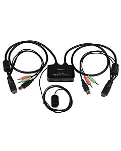 StarTech.com 2 Port USB HDMI Cable KVM Switch with Audio and Remote Switch – USB Powered