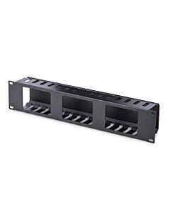 StarTech.com Horizontal 2U Server Rack Cable Management Finger Duct w/ Cover - 19" Network Rack Wire Duct Raceway Panel - Slotted Wire Duct