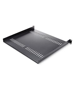 StarTech.com 1U Server Rack Shelf - Universal Vented Rack Mount Cantilever Tray for 19" Network Equipment Rack & Cabinet - Heavy Duty Steel – Weight Capacity 44lb/20kg - 16" Deep Shelf, Black CABSHELF116V