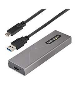 StarTech.com USB-C 10Gbps to M.2 NVMe or M.2 SATA SSD Enclosure - Tool-free External M.2 PCIe/SATA NGFF SSD Aluminum Case - USB Type-C&A Host Cables - Supports 2230/2242/2260/2280