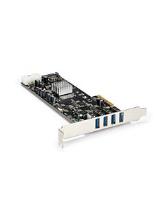 StarTech.com 4 Port USB 3.0 PCIe Card w/ 4 Dedicated 5Gbps Channels (USB 3.1 Gen 1) - UASP - SATA / LP4 Power - PCI Express Adapter Card PEXUSB3S44V