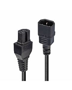 Lindy 2m IEC C14 to IEC C15 'Hot Condition' Power Cable, Black
