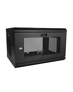 StarTech.com 2-Post 6U Wall Mount Network Cabinet with 1U Shelf, 19" Wall-Mounted Server Rack for Data / Networking / AV / Electronics / Computer Equipment, Small Vented Rack Enclosure
