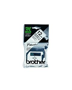 Brother Labelling Tape - 12mm, Black/White, Blister label-making tape M