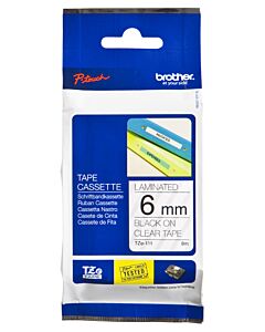Brother TZE-111 label-making tape Black on transparent