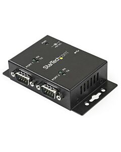 StarTech.com 2 Port Industrial Wall Mountable USB to Serial Adapter Hub with DIN Rail Clips