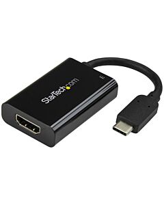 StarTech.com USB C to HDMI 2.0 Adapter with Power Delivery - 4K 60Hz USB Type-C to HDMI Display Video Converter - 60W PD Pass-Through Charging Port - Thunderbolt 3 Compatible - Black