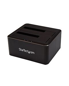 StarTech.com Dual-Bay USB 3.0 to SATA Hard Drive Docking Station, USB Hard Drive Dock, External 2.5/3.5" SATA I/II/III SSD/HDD Docking Station, Hot-Swap Hard Drive Bays, Top-Loading
