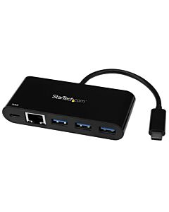 StarTech.com USB-C to Ethernet Adapter with 3-Port USB 3.0 Hub and Power Delivery US1GC303APD