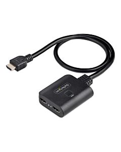 StarTech.com 2-Port HDMI Splitter, 4K 60Hz HDMI 2.0 Video, 4K HDMI Splitter 1 In 2 Out, 1x2 HDMI Display/Output Splitter, HDR/HDCP, 20in (50cm) Built-in HDMI Cable