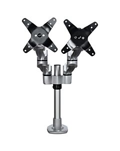 StarTech.com Desk Mount Dual Monitor Arm - Premium Articulating Monitor Arm - up to 30” VESA Mount Displays - Height Adjustable Monitor Mount - Rotate/Tilt/Swivel - Clamp/Grommet - Silver