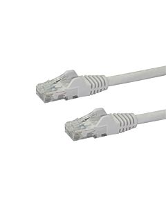StarTech.com 100ft CAT6 Ethernet Cable - White CAT 6 Gigabit Ethernet Wire -650MHz 100W PoE RJ45 UTP Network/Patch Cord Snagless w/Strain Relief Fluke Tested/Wiring is UL Certified/TIA
