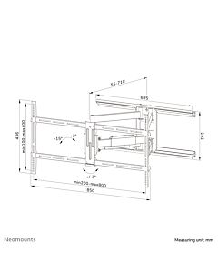 Neomounts WL40-550BL18 TV mount wall 43-75" - full motion - easy install WL40-550BL18
