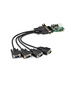 StarTech.com 4-port PCI Express RS232 Serial Adapter Card - PCIe RS232 Serial Host Controller Card - PCIe to Serial DB9 - 16950 UART - Low Profile Expansion Card - Windows/Linux - TAA