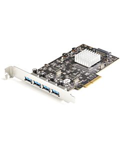 StarTech.com 4-Port USB PCIe Card - 10Gbps USB 3.1/3.2 Gen 2 Type-A PCI Express Expansion Card with 2 Controllers - 4x USB-A - USB PCIe Add-On Adapter Card - Windows/Mac/Linux