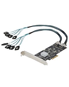 StarTech.com 8 Port SATA PCIe Card - PCI Express 6Gbps SATA Expansion Adapter Card with 4 Host Controllers - SATA PCIe Controller Card - PCI-e x4 Gen 2 to SATA III - SATA HDD/SSD