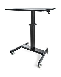 StarTech.com Mobile Standing Desk - Portable Sit Stand Ergonomic Height Adjustable Cart on Wheels - Rolling Computer/Laptop Workstation Table with Locking One-Touch Lift for Teacher/Student