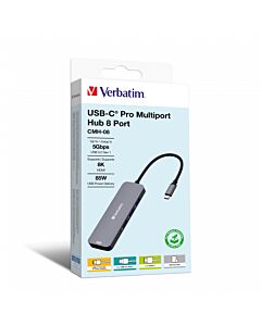 Verbatim CMH-08 USB Type-C 5000 Mbit/s Silver 32151
