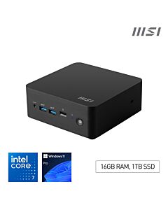 MSI Cubi NUC 1M Intel Core 7 150U Desktop PC, NUC, SFF, Mini Computer, HTPC, (16GB RAM, 1TB Storage, Windows 11 PRO), Intel Graphics/DDR5/Dual ThunderBolt 4/Dual HDMI/Dual LAN/WiFi 6E/BT 5.3/VESA