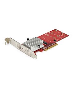 StarTech.com Dual M.2 PCIe SSD Adapter Card - x8 / x16 Dual NVMe or AHCI M.2 SSD to PCI Express 3.0 - M.2 NGFF PCIe (M-Key) Compatible - Supports 2242, 2260, 2280 - JBOD - Mac & PC PEX8M2E2