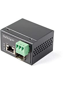 StarTech.com PoE+ Industrial Fiber to Ethernet Media Converter 30W - SFP to RJ45 - Singlee/Multie Fiber to Copper Gigabit Ethernet - Mini/Compact Size - IP-30/ -40 to +75C IMC1GSFP30W