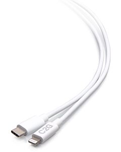 C2G 6ft (1.8m) USB-C® Male to Lightning Male Sync and Charging Cable - White