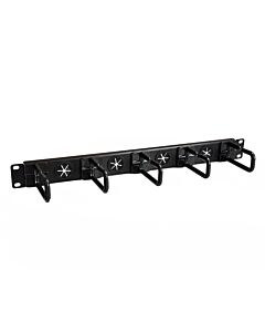 StarTech.com 1U 19" Cable Management Organizer - D Ring Hook Network/Server Rack Cord Manager - Data Center Horizontal Wire Panel with Passthrough Holes w/Mounting HW - EIA/ECA-310-E