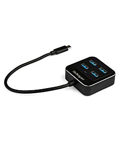 StarTech.com 4-Port USB C Hub - USB-C to 4x USB-A Ports - SuperSpeed 10Gbps USB 3.2 Gen 2 Type-C Hub - USB Bus Powered - Portable/Compact USB-C to USB Adapter Hub for Laptop - Aluminum